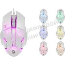 Мышь проводная Defender Host MB-982 белый, 1000 dpi, USB, кнопки - 3