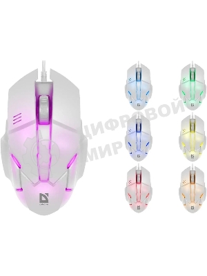 Мышь проводная Defender Host MB-982 белый, 1000 dpi, USB, кнопки - 3