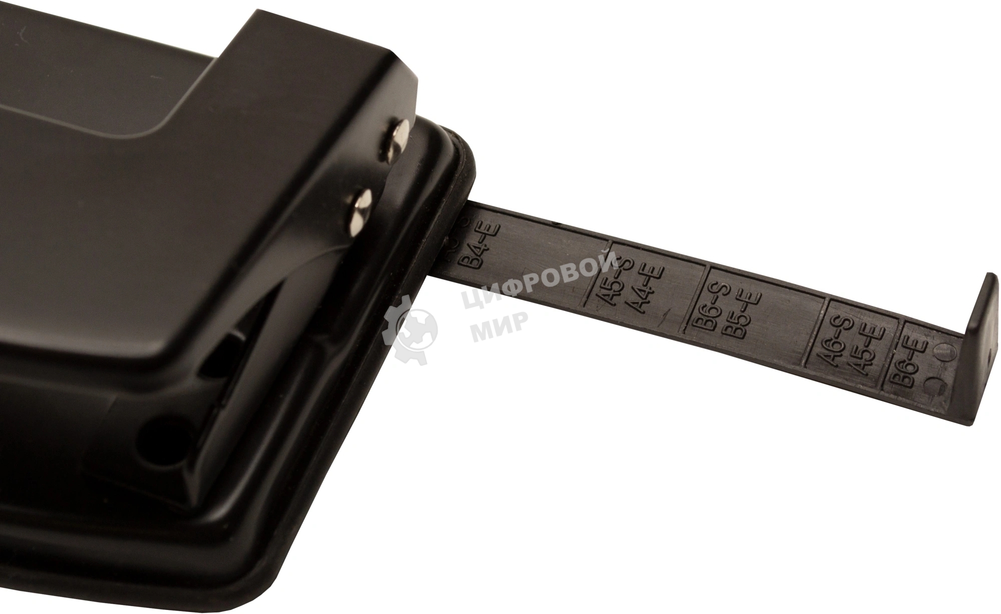 Дырокол Silwerhof Daily, до 20 листов, металл черный, отверстий: 2, с линейкой