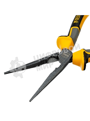 Длинногубцы прямые Denzel 205 мм, трехкомпонентные рукоятки