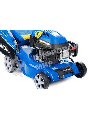 Бензиновая газонокосилка HYUNDAI L 4310S двигатель HYUNDAI ICV150,4-х такт, 3,5 л.с./149 см3, 43 см, 225-75 мм, 32 кг