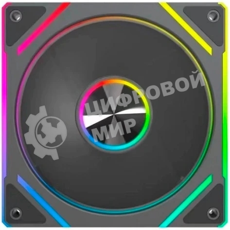Вентилятор для корпуса Eurocase EU-FN120ARGB_8+14 BL YF12017C Black,120 ARGB fan 3pin+AURA 5V3pin female and male connector with brown box,3pcs in big