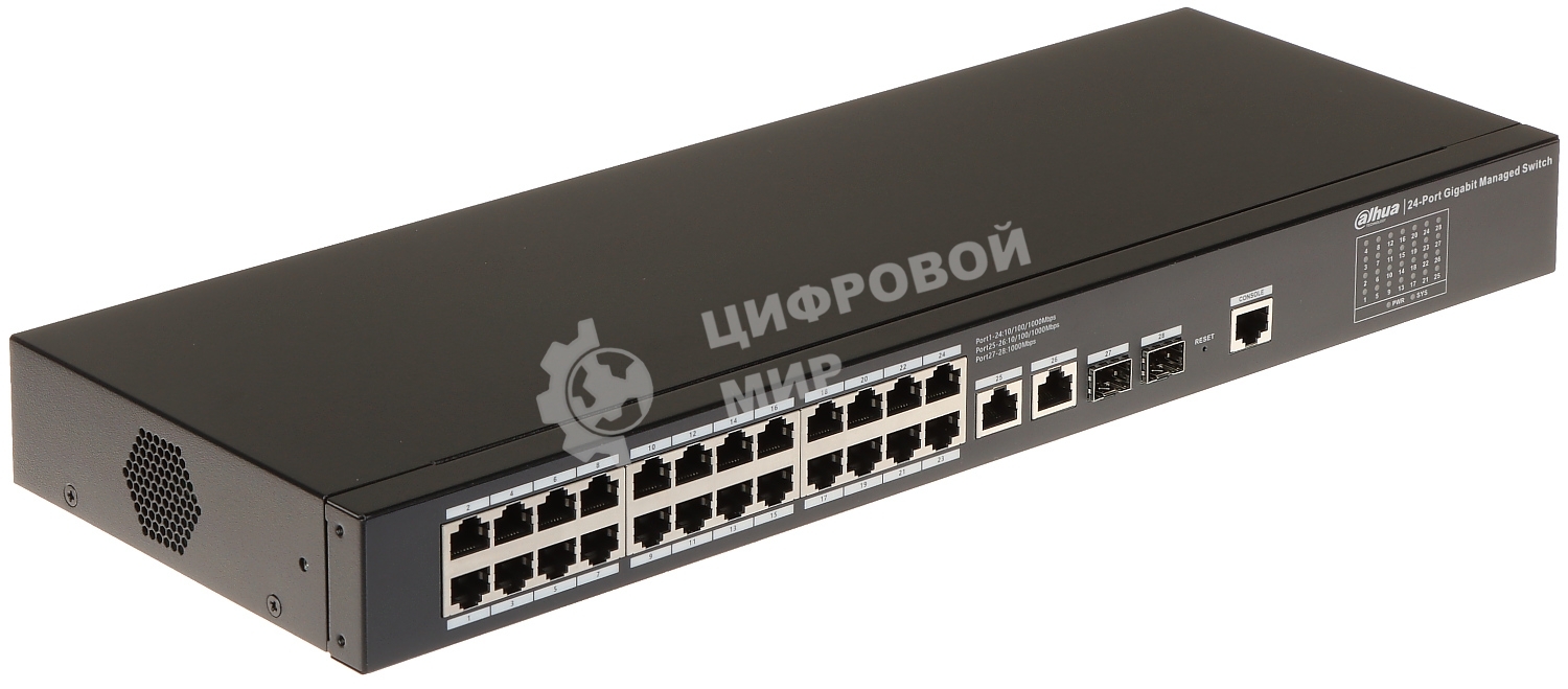 Коммутатор Dahua DH-SG4028, 26×1 Гбит/с + 2×1 Гбит/с SFP, управляемый