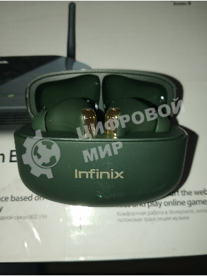 (Б/У с повреждениями) Гарнитура INFINIX Buds NC XE28 зеленый [Cм.описание!]