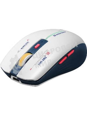 Мышь беспроводная Defender Dila MM-282 белый/синий, 1800 dpi, радиоканал, USB, кнопки - 6