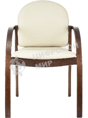 Стул Бюрократ ДЖУНО светло-бежевый, эко.кожа, на ножках дерево