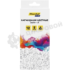 Карандаши цветные Silwerhof Color 2.65 мм, трехгранный профиль, дерево, ассорти, 12 цветов, коробка с европодвесом