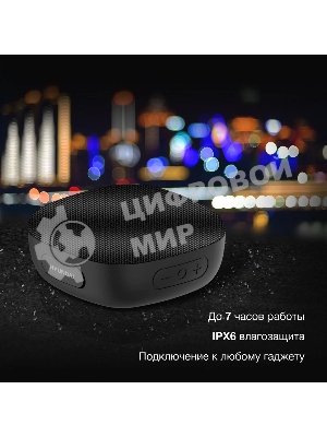 Колонка портативная Hyundai H-PS1010 черный 5W 1.0 BT 10м 1200mAh