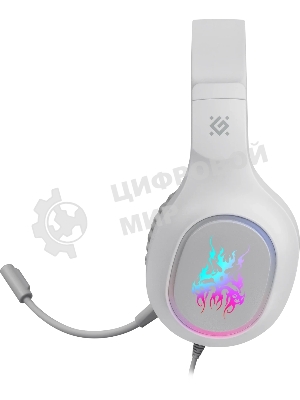 Гарнитура Defender Fury белый, проводная, подсветка