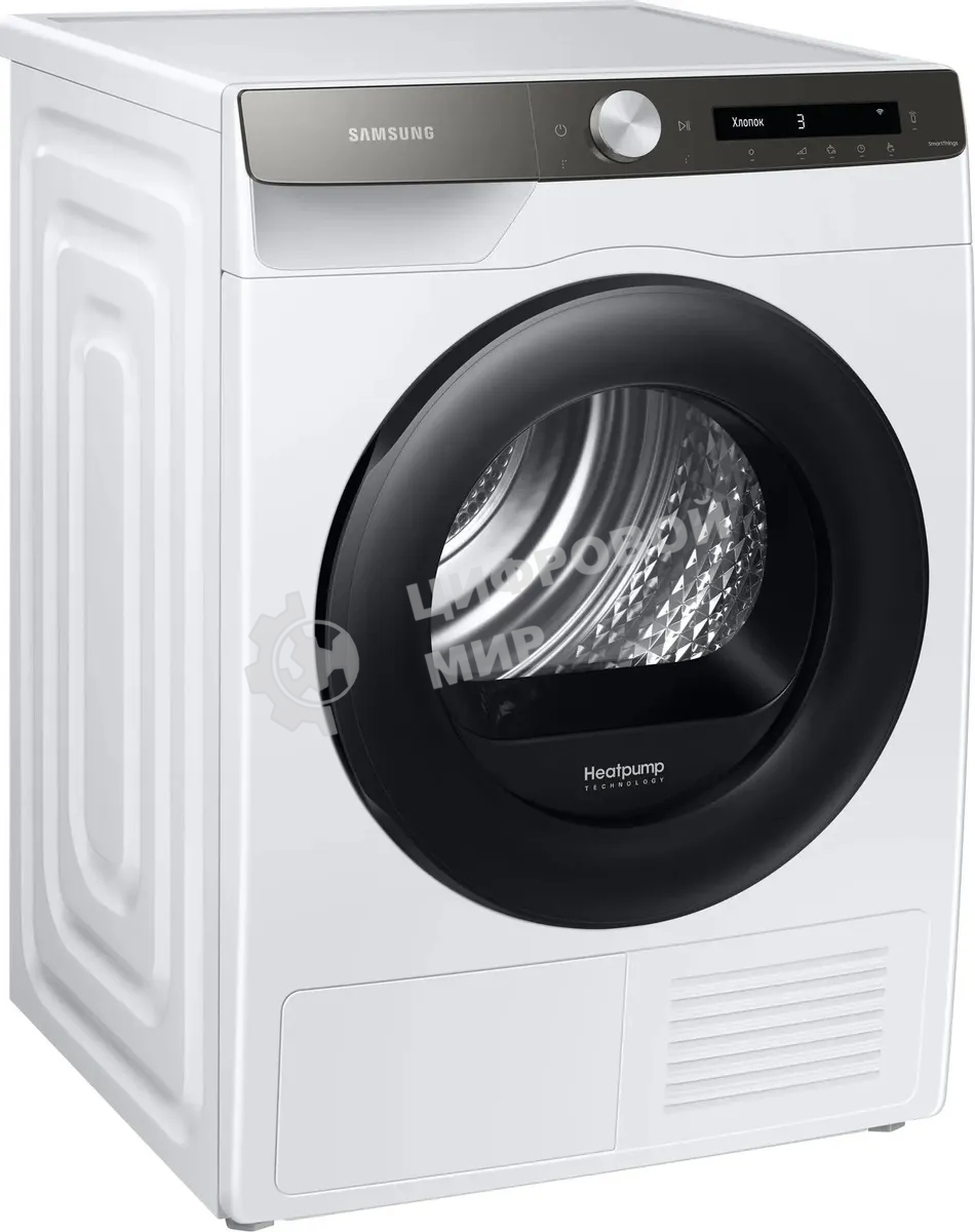 Сушильная машина Samsung DV90T5240AT/LP белый, 9 кг, сушка - тепловой насос, программ - 14, 60 x 85 x 65 см