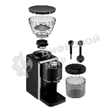 Кофемолка Kitfort КТ-787 200Вт сист.помол.:жернова вместим.:250гр черный/серебристый