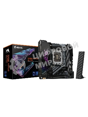 Материнская плата Gigabyte Z890I AORUS ULTRA, LGA 1851, Intel Z890, 2xDDR5, 2xSATA, 2xM.2, 1xPCIe 5.0 x16, 1xDP, 1xHDMI, 1xUSB-C, 1x Thunderbolt 4, 1x 2.5Gb LAN, 2xUSB-A 3.2 Gen 1, 3xUSB-A 3.2 Gen 2, 2x3.5 мм, TOSLINK, 7.1, 1xUSB4, Mini-ITX