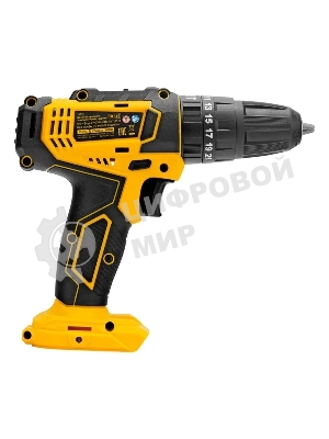 Дрель-шуруповерт Denzel CID-18-0, 18 В, 0 Ач, 30 Нм, щеточный, ударный