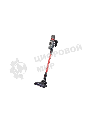 Пылесос вертикальный Harper HVC-VR03 красный/черный, питание от аккумулятора, 100 Вт, уборка сухая, пылесборник 0,8 л