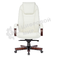 Кресло руководителя Бюрократ T-9923WALNUT/IVORY слоновая кость кожа крестовина дерево