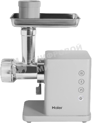 Мясорубка электрическая Haier HG-702 серебристый, 1900 Вт, 3.5 кг/мин, реверс, защита от перегрузки, насадки - 14