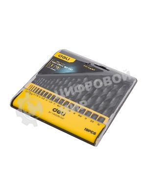 Набор ручного инструмента Deli Набор сверл по металлу HSS (1-10мм, 19 шт) Deli DH-MHZ019-ED1 пластиковый кейс