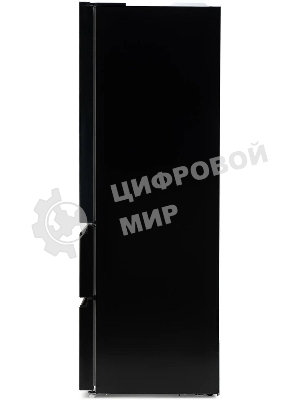 Холодильник Hyundai CM55043F черный стекло трехкамерный, 354/186, морозилка снизу, No Frost, Side by Side