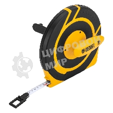 Рулетка геодезическая Denzel 50 м х 15 мм, закрытый корпус, фиберглассовая лента