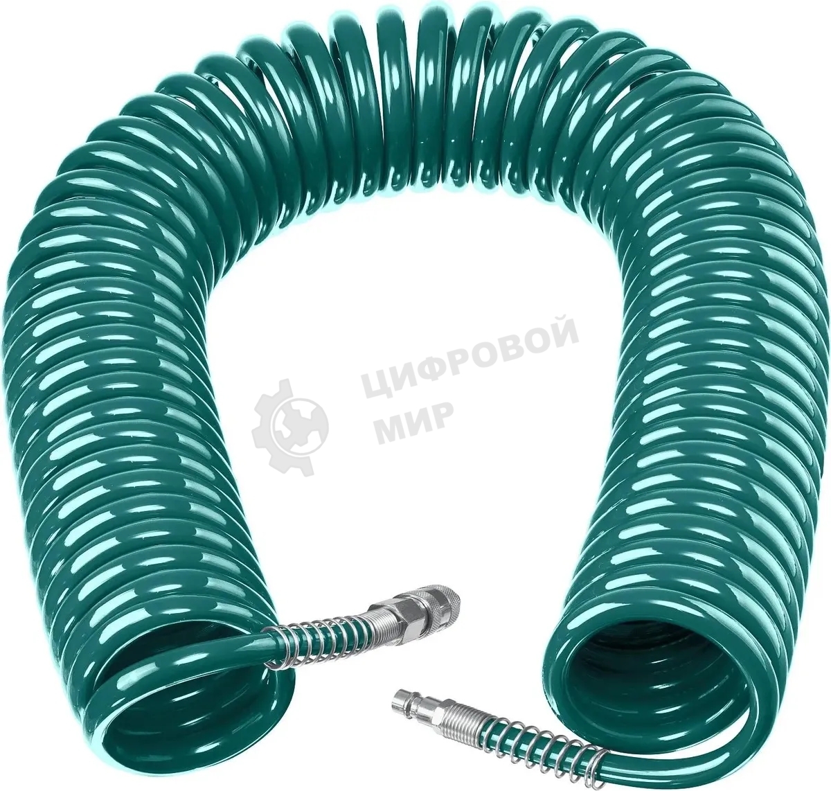 Воздушный спиральный шланг KRAFTOOL с фитингами рапид 20 м, 8х12 мм, 15 бар