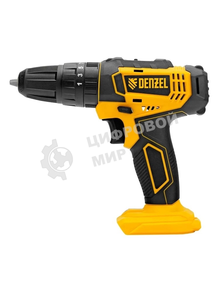 Дрель-шуруповерт Denzel CID-18-0, Аккумуляторная, 18В, Без АКБ и ЗУ, Ударная, Кейс