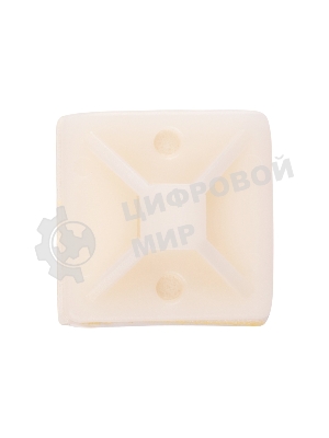 Площадка самоклеющаяся под хомуты 20х20 белая PA6.6 (100 шт/уп) Jazzway