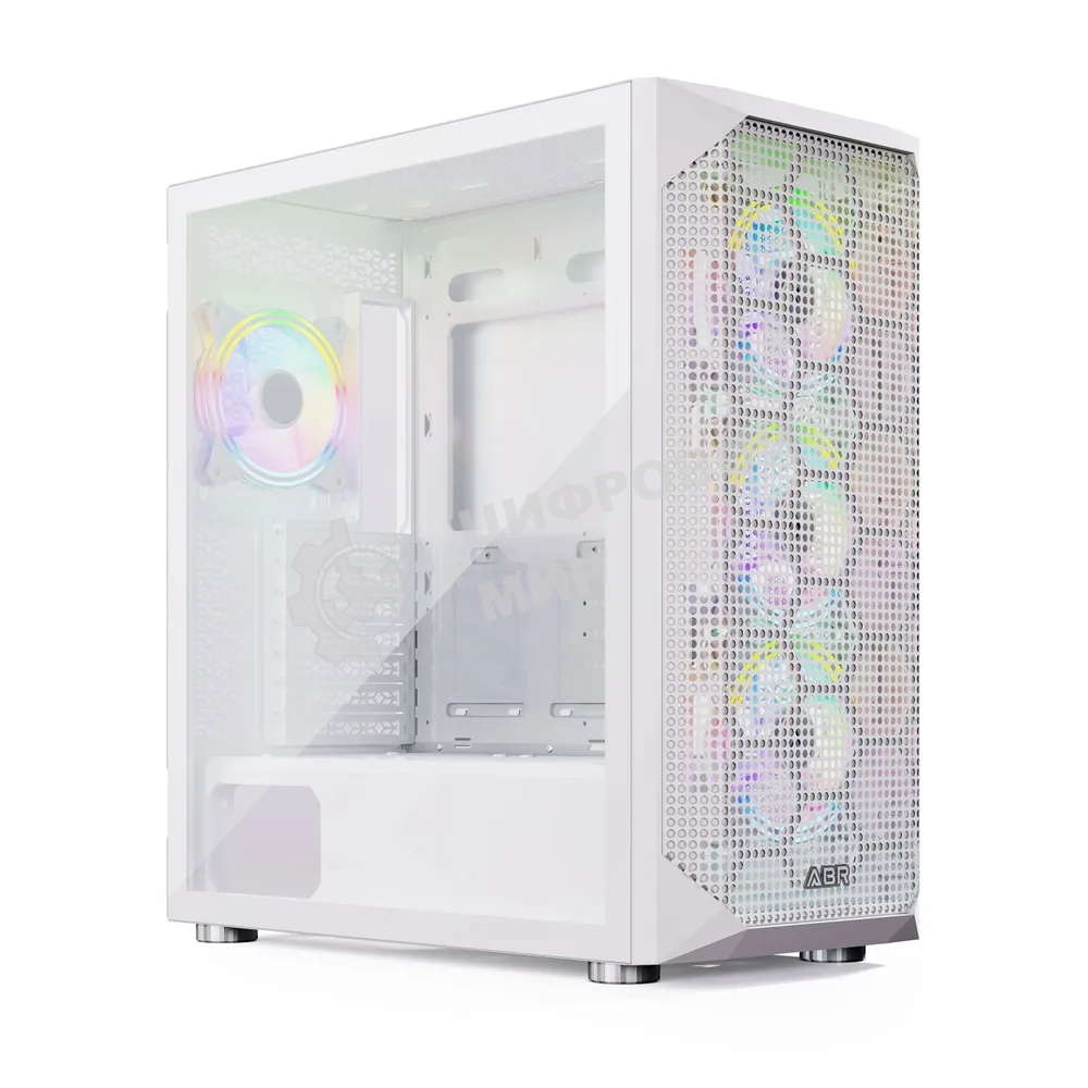 Компьютерный корпус ABR Quantum белый (1хUSB Type-C, 2хUSB 2.0, HD Audio, 4xRGb Fan, ATX, E-ATX)
