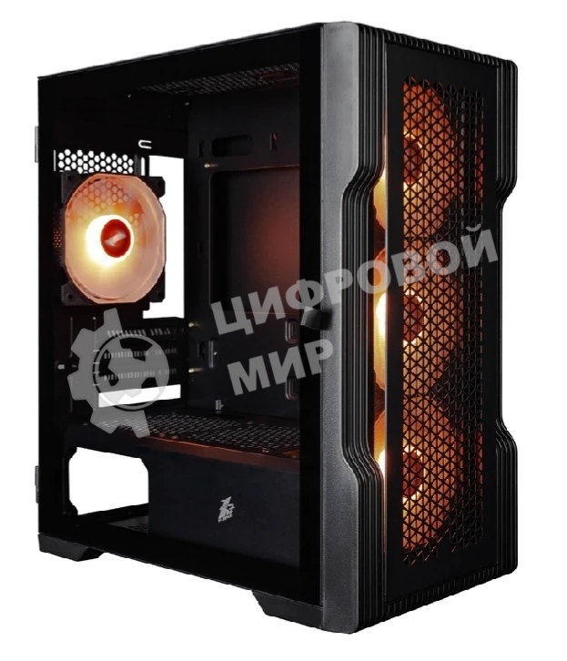 Компьютерный корпус 1STPLAYER TRILOBITE T3 ARGb черный mATX 4x120мм ARGb fans T3-BK-4F7