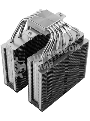 Кулер для процессора Thermalright Royal Pretor 130 (4-pin PWM, 158мм, Ni/Cu, 6x6мм, 1x120+1x130мм, 80.45CFM/81.88CFM, 29.4dBA/28.3dBA, 2150PM/1750RPM, S: 1200, 1700, 1851, 2011, 2066, 115X, AM4, AM5, silver, black)