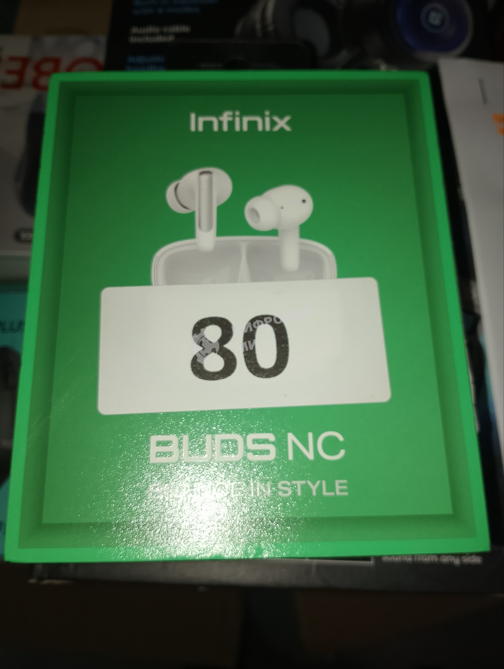(Б/У с повреждениями) Гарнитура INFINIX Buds NC XE28 зеленый [Cм.описание!]