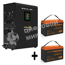 Комплект источника бесперебойного питания Exegate EX296001RUS + батарея 100Aч EX285656RUS 2шт (инвертор, синус, для котла, настенный) ExeGate FineSine SX-2000.LCD.AVR.2SH 2000VA/1400W, чистая синусоида, цветной LCD-дисплей, AVR, 2*Schuko, линейно-интерактивный, крепление настенное/универсальное, Black + батарея ExeGate HRL 12-100 (12В, 100А·ч) 2шт