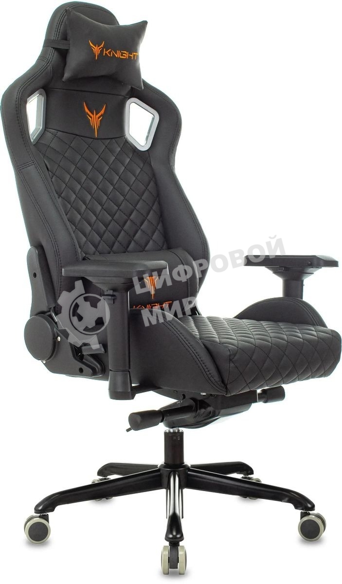 Кресло игровое Knight TITAN черный ромбик эко.кожа с подголов. крестовина металл