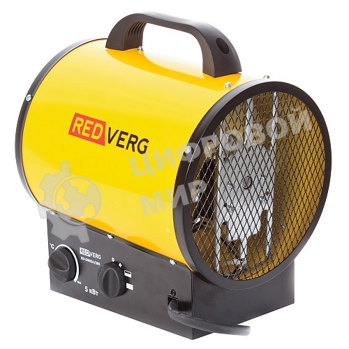 Тепловая пушка электрическая RedVerg RD-EHR5A/380 5000Вт желтый/черный