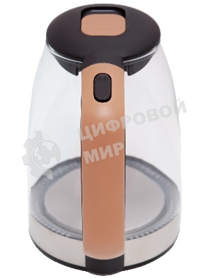 Чайник электрический Centek CT-0065 Beige стекло, 1.7 л 2200 Вт, LED-подсветка, мерная шкала, защита от вкл б/воды