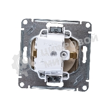 Механизм розетки 1-м СП AtlasDesign 16А IP20 с заземл. защ. шторки с крышкой шампань