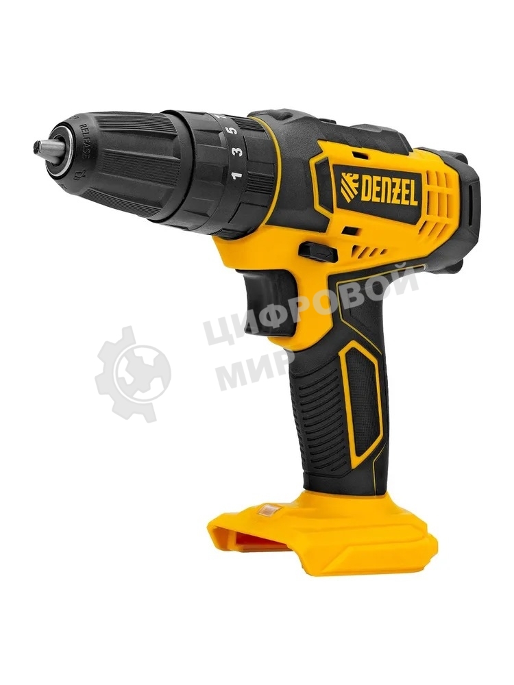 Дрель-шуруповерт Denzel CID-18-0, Аккумуляторная, 18В, Без АКБ и ЗУ, Ударная, Кейс