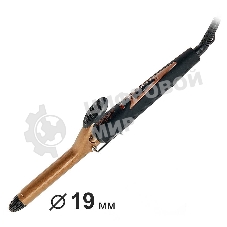 Щипцы для завивки волос DELTA LUX DL-0630 черный/бронзовый, 19 мм, 180 °C, 1 режим
