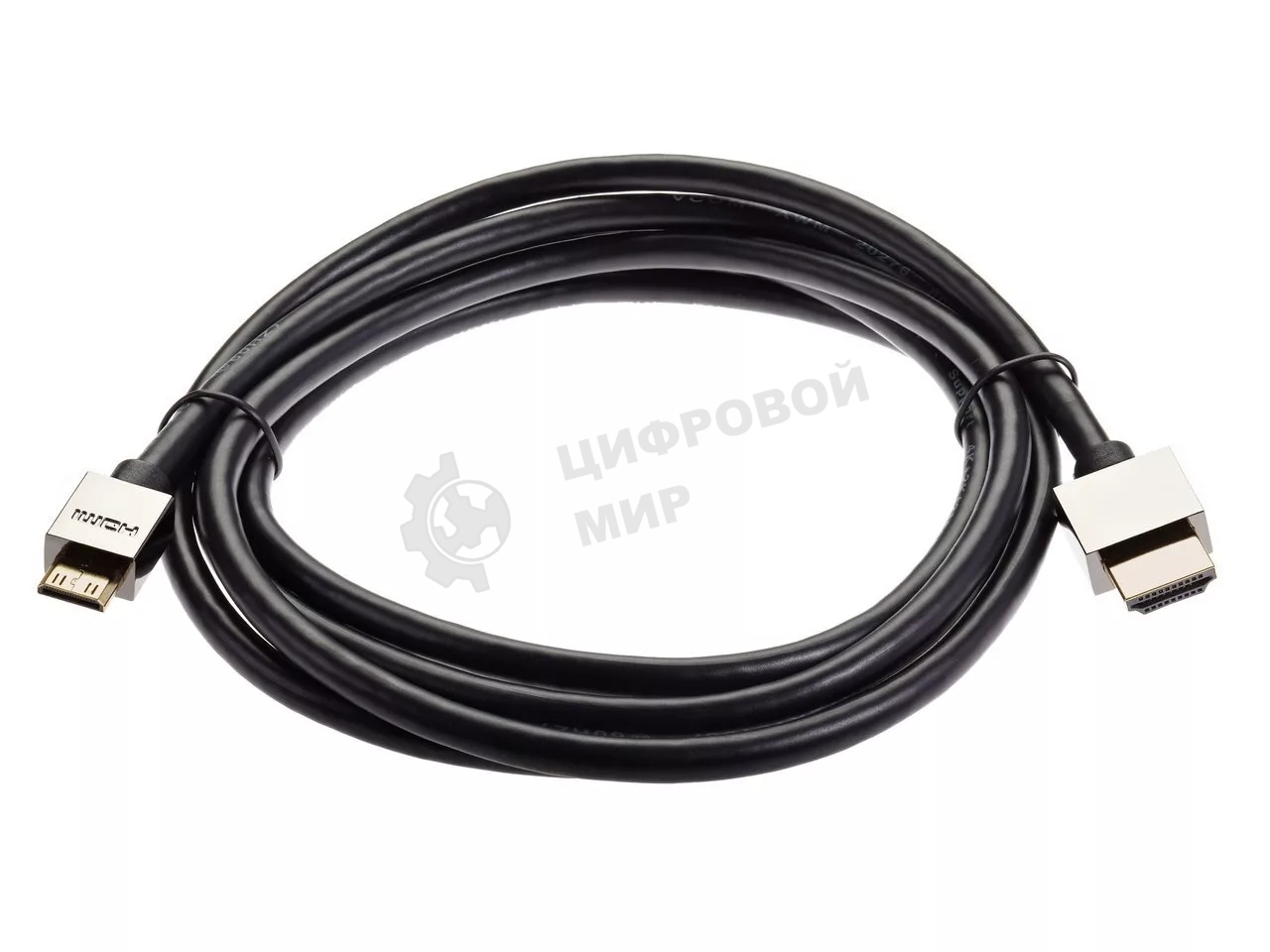 Кабель HDMI-19M --MiniHDMI-19M ver 2.0+3D/Ethernet,1.8m метал разъемы VCOM CG506AC-1.8M