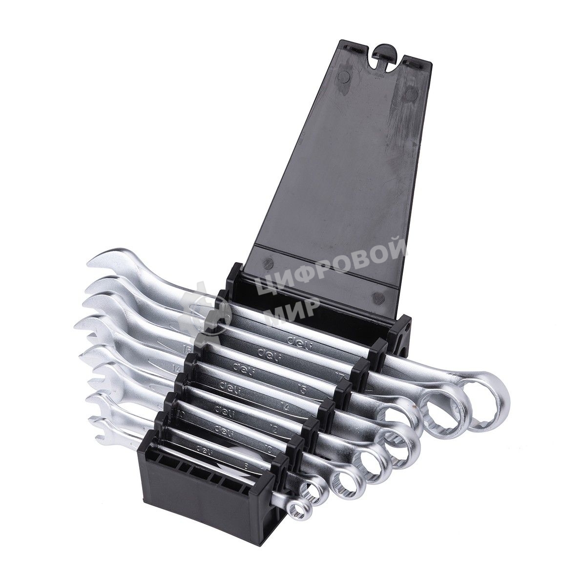 Набор комбинированных гаечных ключей 8 шт Deli DL130008A Спецификация: 6 мм, 8 мм, 10 мм, 12 мм, 14 мм, 15 мм, 17 мм, 19 мм. Матовая хромированная поверхность. Пластиковая упаковка.