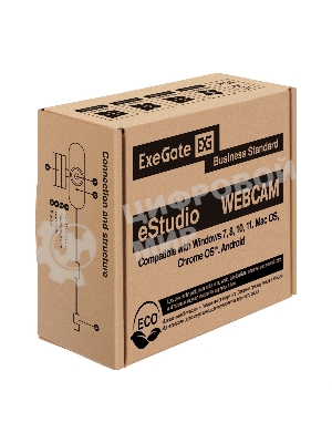 Веб-камера ExeGate eStudio EW-721 2560x1440, 30 кадр/с, USB Type-A, микрофон (2 шт, шумоподавление), автоматическая фокусировка, автоосвещение, универсальное крепление