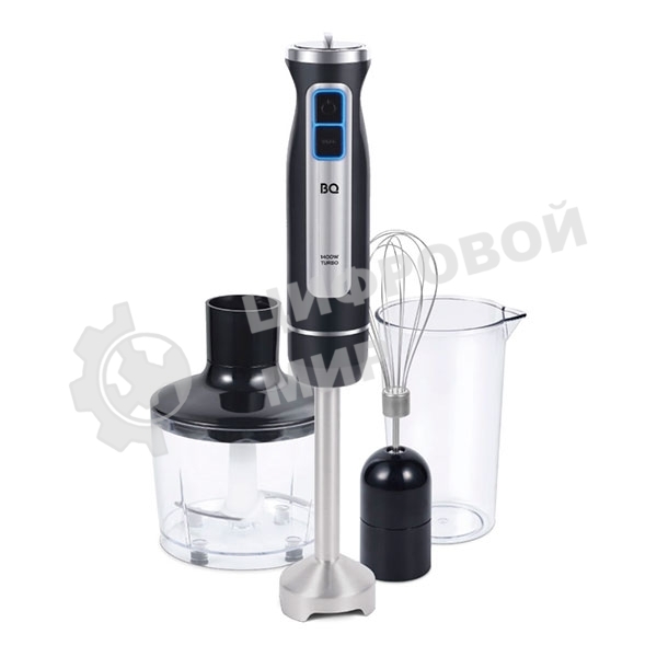 Блендер погружной BQ HB1233SS Black-Steel. Измельчитель, миксер, блендер, Мощность 1400 Вт