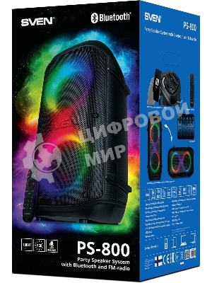 Колонка портативная SVEN PS-800 черный 100W 2.0 BT 10м 4400mAh