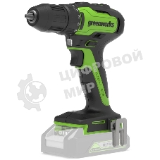 Дрель-шуруповерт аккумуляторная GREENWORKS GD24DD35, Аккумуляторная, без АКБ и ЗУ