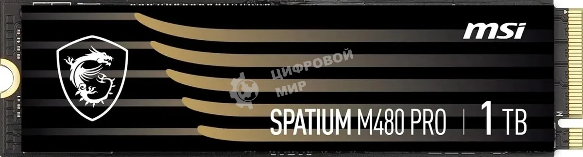Накопитель SSD MSI SPATIUM M480 PRO, 1000Gb, M.2 2280, PCIe 4.0 x4, NVMe, R/W 7400/6000