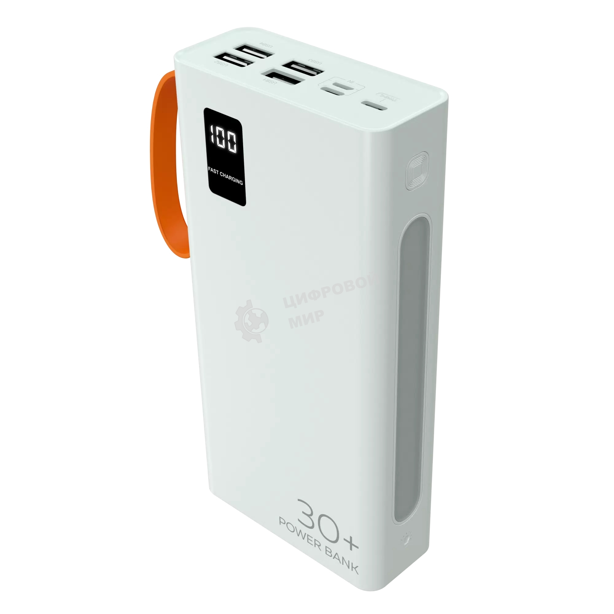 Портативный аккумулятор More choice (4620202550583) PB22-30 с кабелем 2USB 2.1A - 30000mAh белый