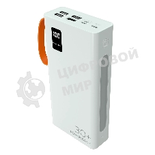Портативный аккумулятор More choice (4620202550583) PB22-30 с кабелем 2USB 2.1A - 30000mAh белый