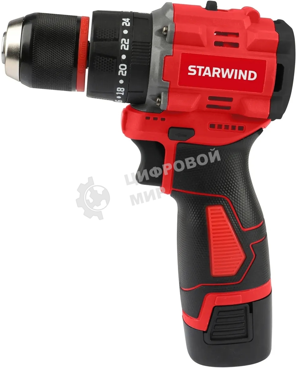 Дрель-шуруповерт аккумуляторная Starwind CDBT16-2.0/2hs1 16Вт аккум. патрон:быстрозажимной