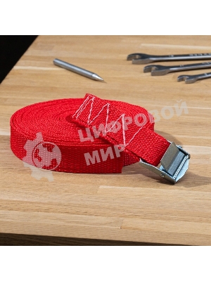 Ремень Rexant для крепления груза, с фиксатором, 6м красный