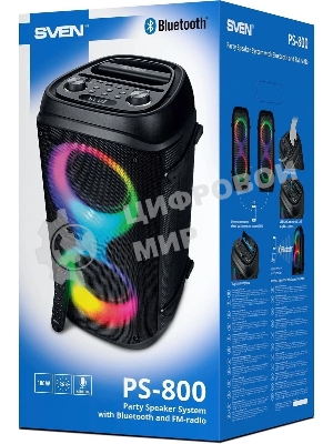 Колонка портативная SVEN PS-800 черный 100W 2.0 BT 10м 4400mAh