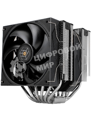 Кулер для процессора Thermalright Royal Pretor 130 (4-pin PWM, 158мм, Ni/Cu, 6x6мм, 1x120+1x130мм, 80.45CFM/81.88CFM, 29.4dBA/28.3dBA, 2150PM/1750RPM, S: 1200, 1700, 1851, 2011, 2066, 115X, AM4, AM5, silver, black)